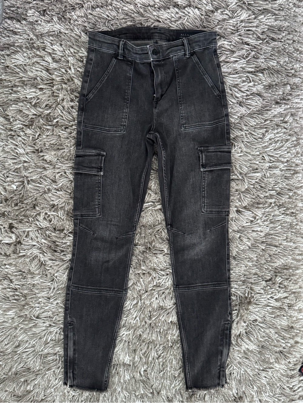 All Saints Women's Slate Grey Cargo Skinny Jeans